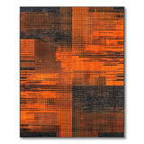 Orange Bold Orange Black Geometric Modern Area Rug