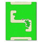 Playful Green Crocodile Maze Kids Area Rug