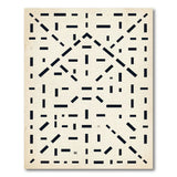 Geometric Modern Black and White Black White Geometric Line Art Area Rug
