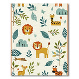 Playful Cartoon Safari Animals Kids Rug