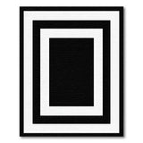 Black White Geometric Frame Geometric Modern Area Rug