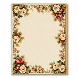 Vintage Floral Border Cream Area Rug