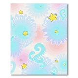 Whimsical Blue Daisy Stars Area Rug