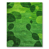 Lush Green Leaf Abstract Area Rug