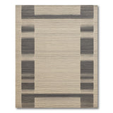 Modern Beige Rug with Black Geometric Stripes