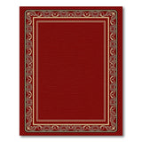 Ornate Red Area Rug with Gold Floral Borders