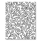 Intricate Swirling Vine Black White Area Rug