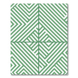 Green Geometric Diamond Lattice Rug