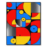 ODIKA Modern Bauhaus Geometric Washable Area Rug - Non-Slip Low Pile Art Carpet