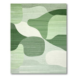ODIKA Washable Green Abstract Organic Shape Area Rug - Low Pile & Non-Slip