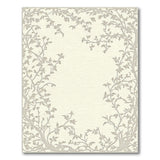 Elegant Beige Vine Leaf Border Area Rug