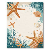 Teal Coral Starfish Coastal Area Rug