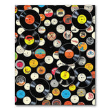 ODIKA Retro Vinyl Record Washable Area Rug - Non-Slip Low Pile Vintage Music Decor