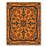 Vibrant Orange Persian Floral Medallion Rug
