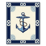 Nautical Blue Anchor Coastal Area Rug