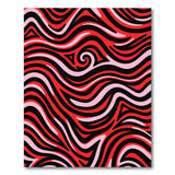 Multi-color and Patterns Bold Red Wavy Abstract Area Rug
