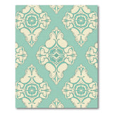 Teal Ornate Persian Damask Area Rug