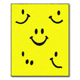 Playful Yellow Smiley Face Kids Cartoon Rug