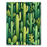 Lush Green Cactus Forest Area Rug