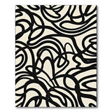Black Swirl Abstract Area Rug