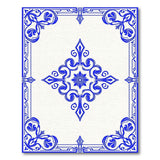 Vintage Blue Ornate Floral Medallion Rug