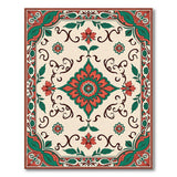 Intricate Red Green Persian Floral Area Rug