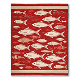 Red School of Fish Flatweave Area Rug