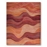 Abstract Wavy Red Area Rug