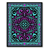 Vibrant Teal Pink Persian Mandala Area Rug