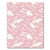 Playful Pink Cat Silhouette Area Rug