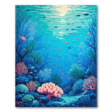 ODIKA Under the Sea Coral Reef Washable Low Pile Area Rug - Non-Slip & Pet Friendly