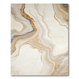 Marbled Beige Gold Vein Abstract Area Rug