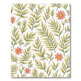 Lush Yellow-Green Ferns Pink Daisy Area Rug