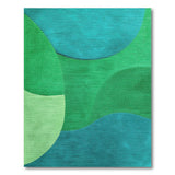 Teal Green Abstract Overlapping Circles Area Rug