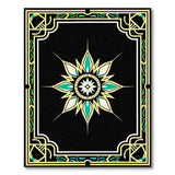 Teal Starburst Geometric Geometric Modern Area Rug