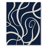 Navy Blue Swirl Abstract Area Rug
