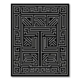 Grey Labyrinth Maze Geometric Area Rug