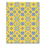 Sunny Yellow Blue Starflower Area Rug