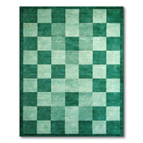 Shaded Green Checkered Area Rug