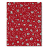 Floral Vintage Festive Red Snowflake Swirl Area Rug
