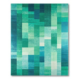 Teal Geometric Patchwork Area Rug