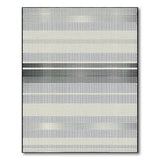 Striped Grey Striped Woven Area Rug