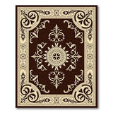 Ornate Brown Medallion Traditional Persian Rug