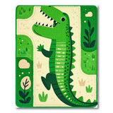 Playful Green T-Rex Kids Area Rug