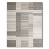 Grey Modern Grey Geometric Block Stripe Rug