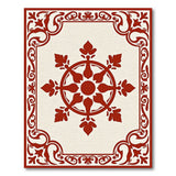 Ornate Red Dharmachakra Medallion Rug