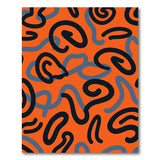 Vivid Orange Squiggle Abstract Area Rug