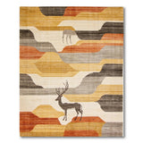 Abstract Geometric Deer Landscape Rug