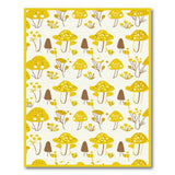 Yellow Whimsical Yellow Mushroom Cartoon Area Rug
