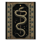 Golden Coiled Serpent Mystic Area Rug